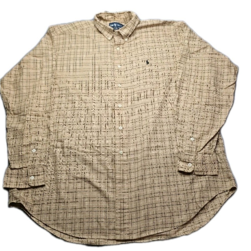 Polo Ralph Lauren Blake Shirt Mens XL Brown Glen Plaid Button Down Long Sleeve